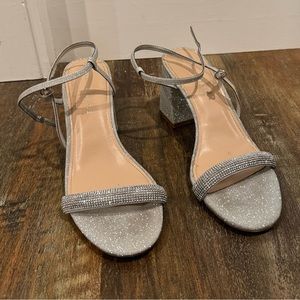 Silver sparkle heels